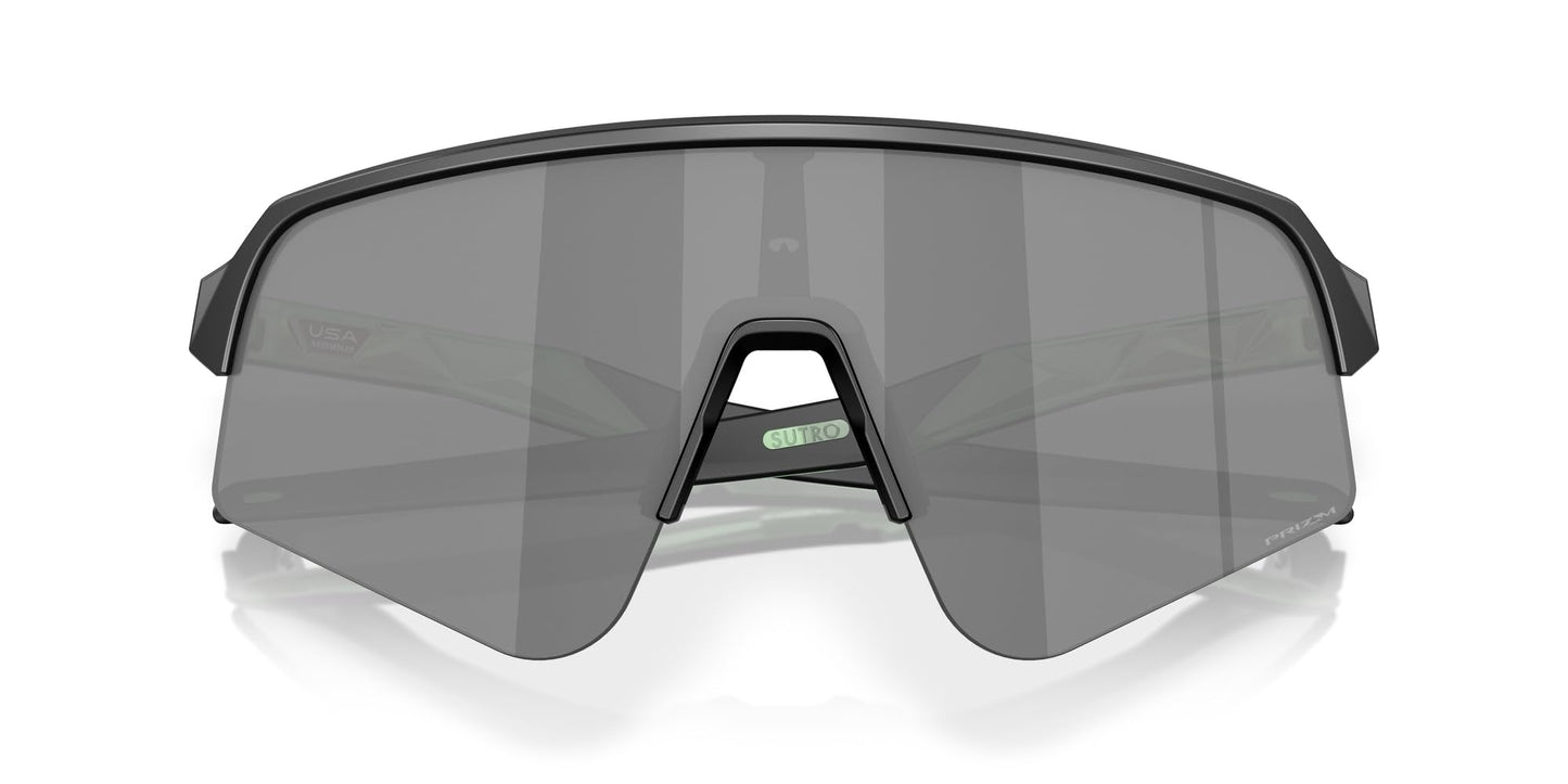 Oakley Men's OO9465 Sutro Lite Sweep Rectangular Sunglasses, Matte Black/Transparent Jade/Prizm Black, 39 mm