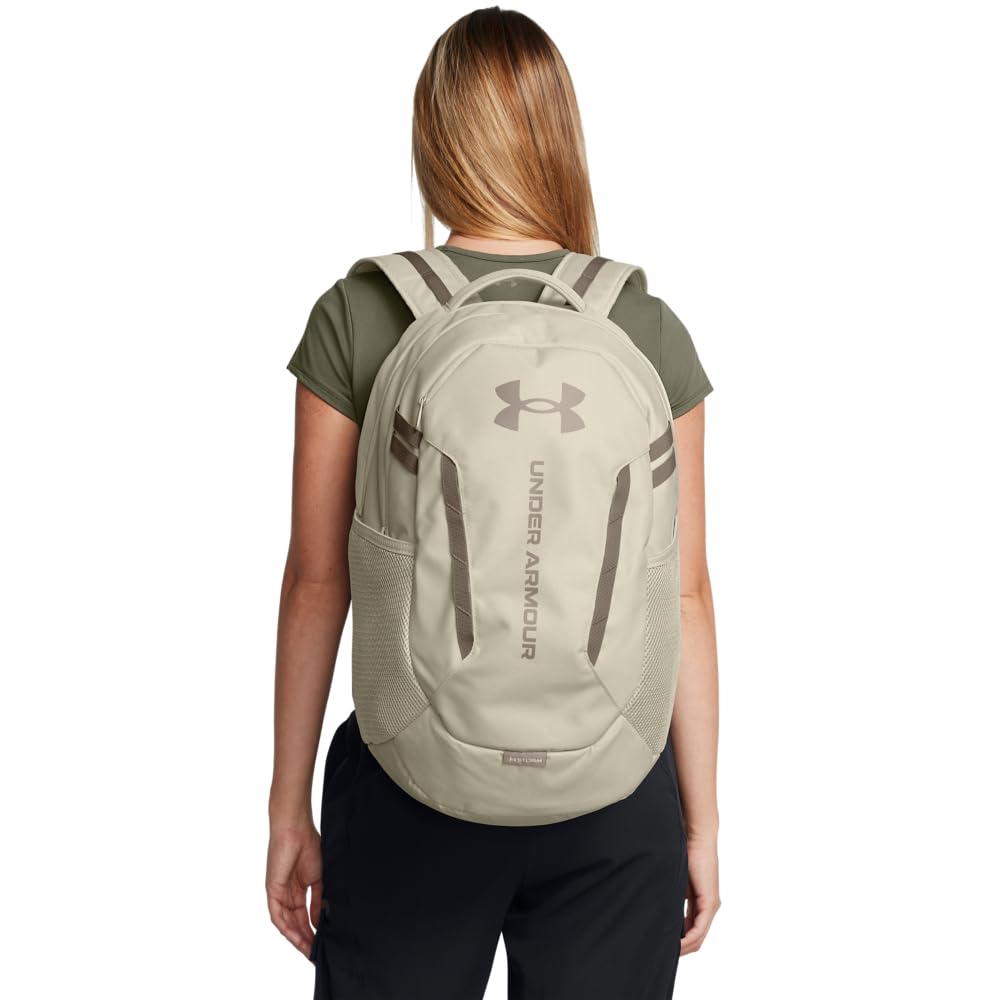 Under Armour Unisex-Adult Hustle 6.0 Backpack, (289) Khaki Base/Khaki Base/Taupe Dusk, One Size Fits Most