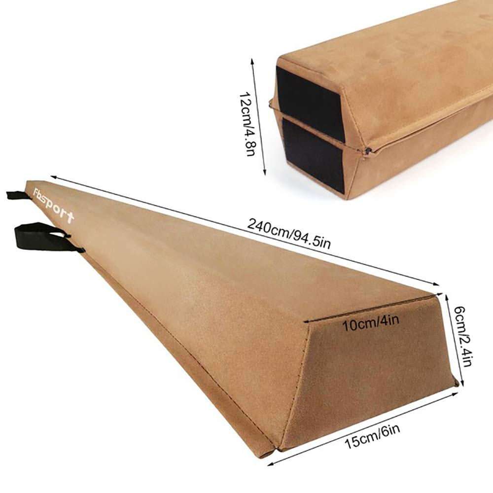 FBSPORT 8ft Balance Beam: Folding Floor Gymnastics Equipment for Kids Adults,Non Slip Rubber Base, Gymnastics Beam for Training, Practice, Physical Therapy and Professional Home Training