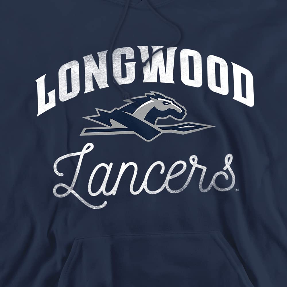 Longwood University Official Lancers Unisex Adult Pull-Over Hoodie, Longwood University, Navy, Large