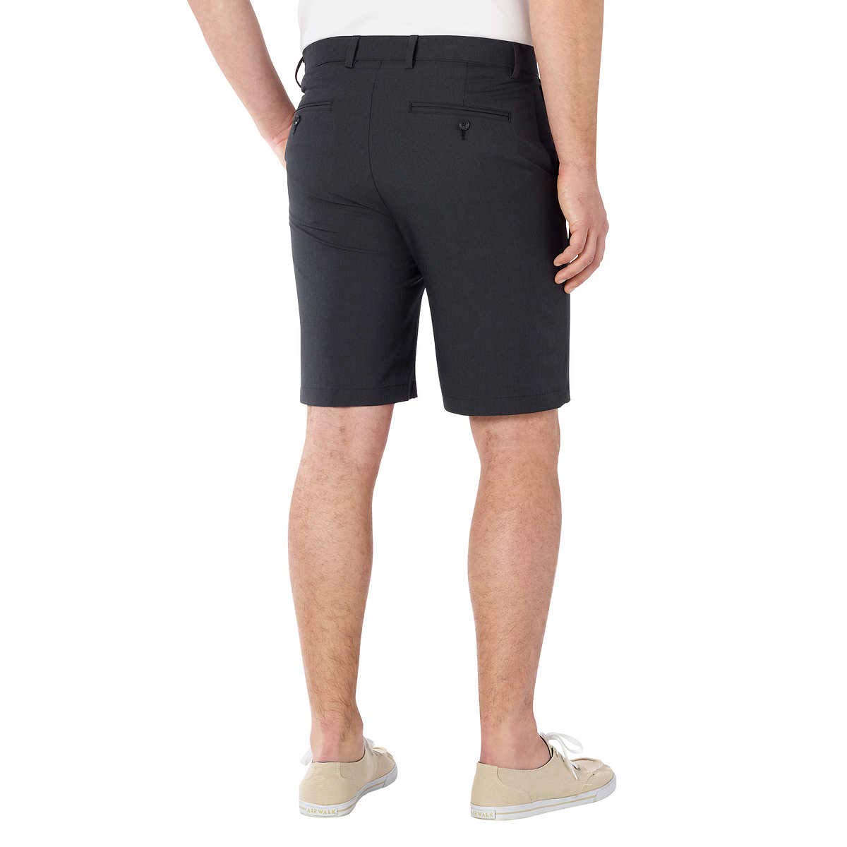 Greg Norman ML75 Luxury Microfiber Ultimate Travel Golf Shorts (Black Grey Heathered, 40)