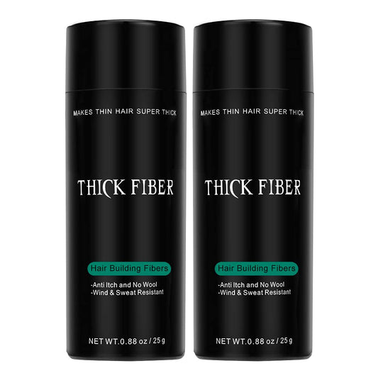 THICK FIBER Hair Fibers for Thinning Hair & Bald spots (MEDIUM BLONDE, Pack of 2) - 25g Bottle - Conceals Hair Loss in Seconds - Hair Powder For Women & Men