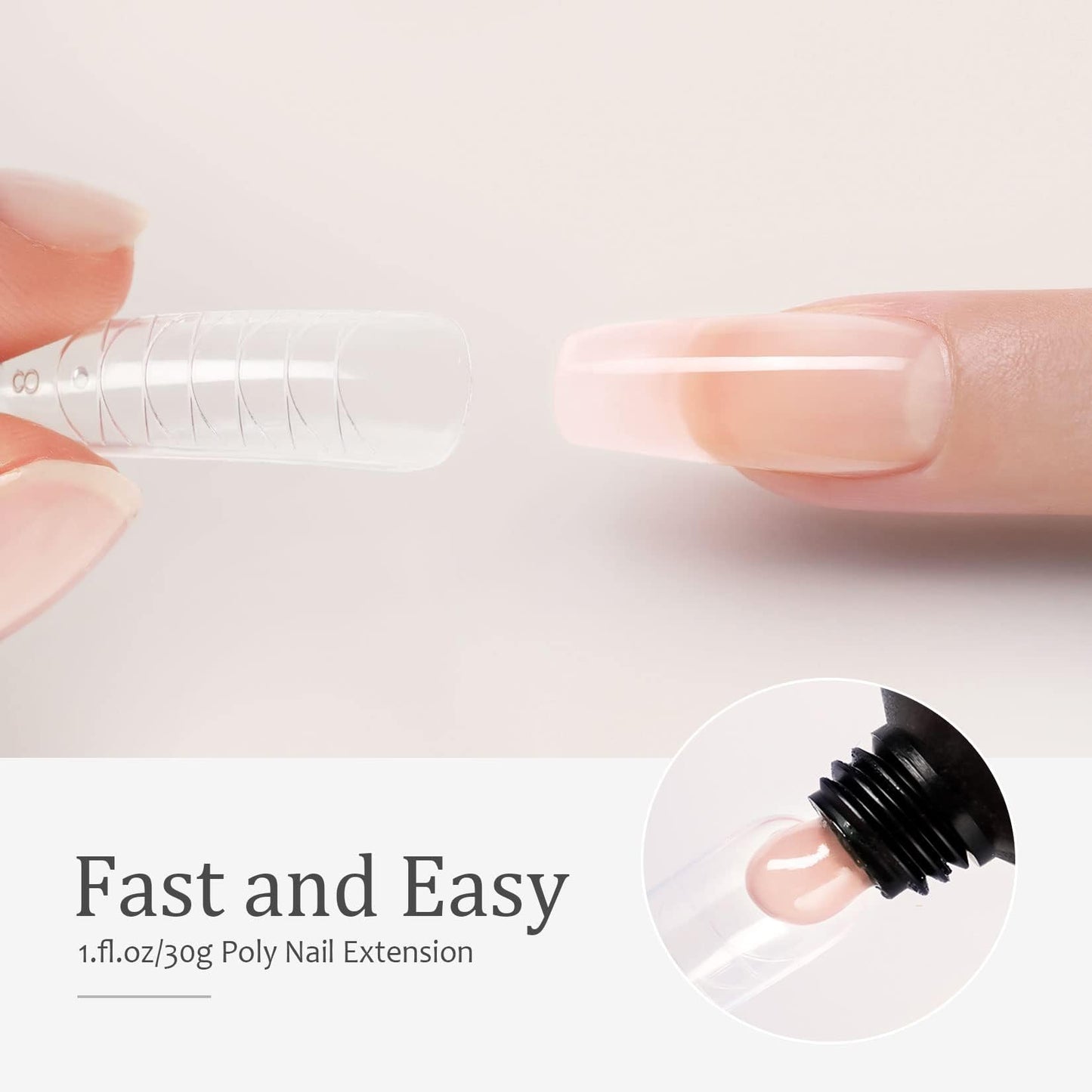 TAYE Poly Gel Set, 4 Colors Clear Pink Nude White Builder Gel Nail Enhancement Gel, 30g Nail Extension Gel for Beginner & Professional Nail Art Salon DIY Gift
