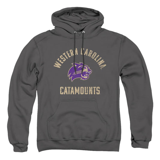 Western Carolina University Official Catamounts Logo Unisex Adult Pull-Over Hoodie, Western Carolina Catamounts, Charcoal, Large