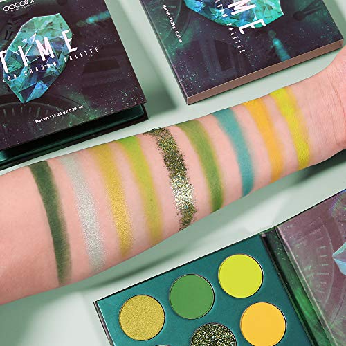 docolor Eyeshadow Palette 9 Colors Green Eyeshadow Gemstone Shadow Palette Highly Pigmented Mattes Shimmers Naked Smokey Glitter Cream Colorful PowderLong Lasting Waterproof Makeup Palette