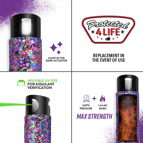 Guard Dog Security Bling it On Pepper Spray, Keychain with Safety Twist Top, Mini and Easy Carry, Lightweight and Fashionable, Maximum Police Strength OC Spray, 16 Feet Range, 0.5 fl oz