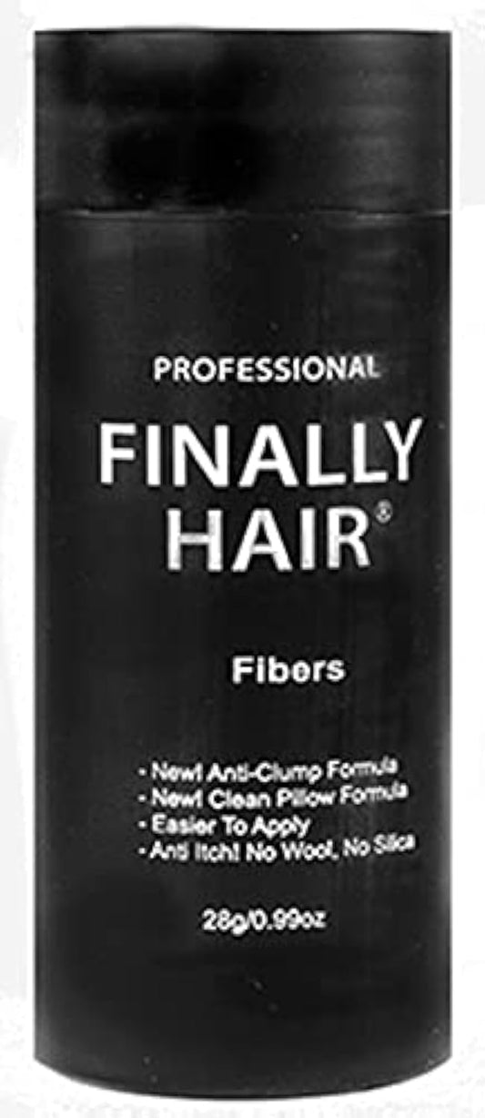 Hair Building Fibers Medium Salt & Pepper Hair Loss Concealer Fiber 28 Gram .99oz Refillable Bottle by Finally Hair (dark chocolate brown with white/grey highlights))