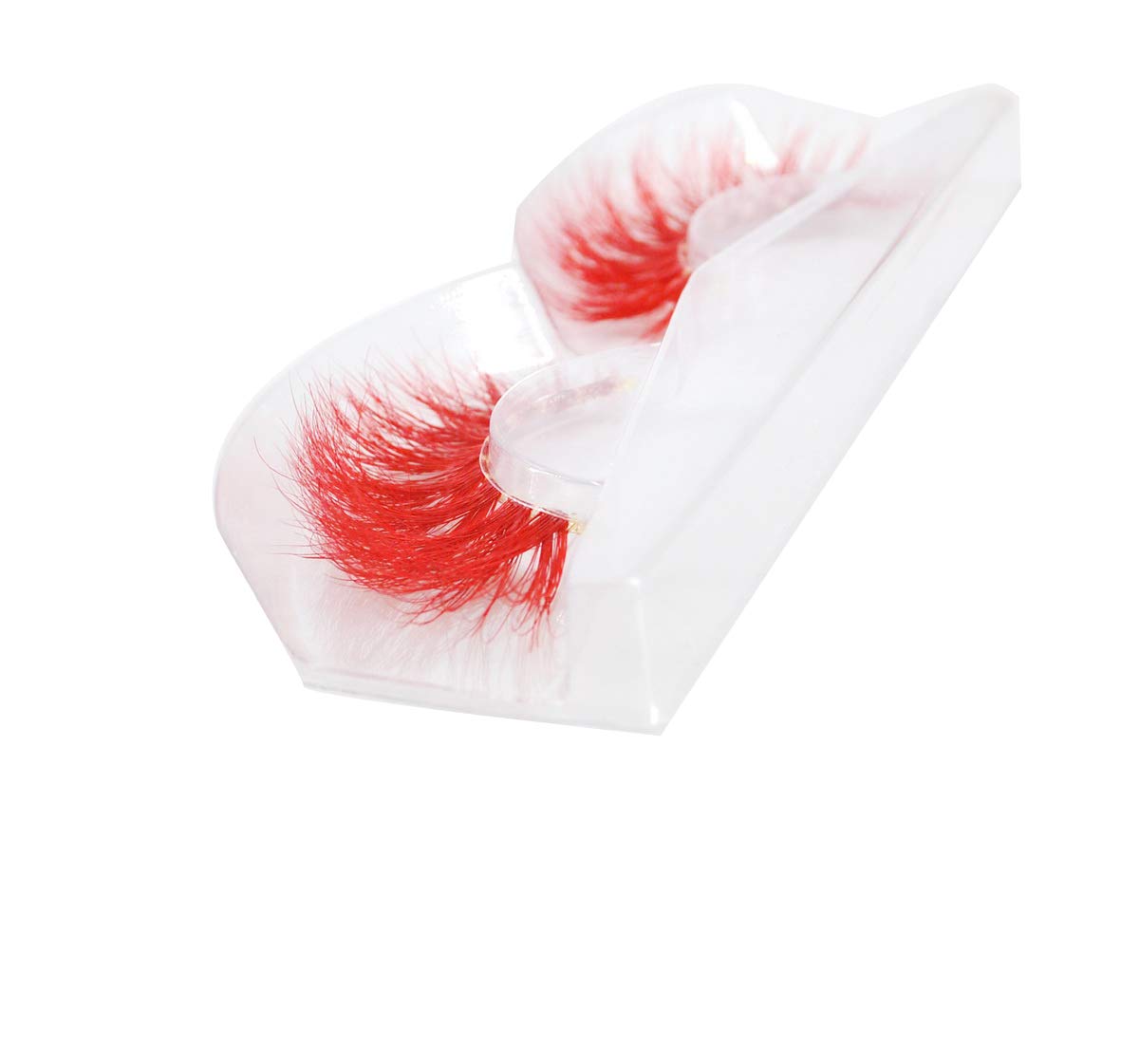 3 pairs Red Lashes Long Thick False Eye Lashes Halloween Costume Party Makeup (Red)