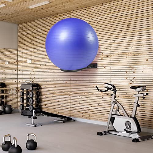XIAO PEI Medicine Ball RackWall Mounted Large Stability Ball Storage Rack Basketball Ball Rack Exercise Ball Equipment Organizer(1 Black)