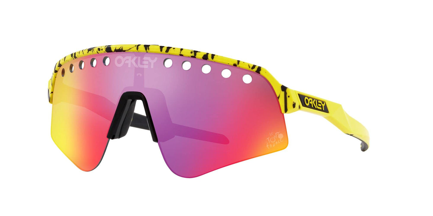 Oakley Men's OO9465 Sutro Lite Sweep Rectangular Sunglasses, TDF Splatter/Prizm Road, 39 mm