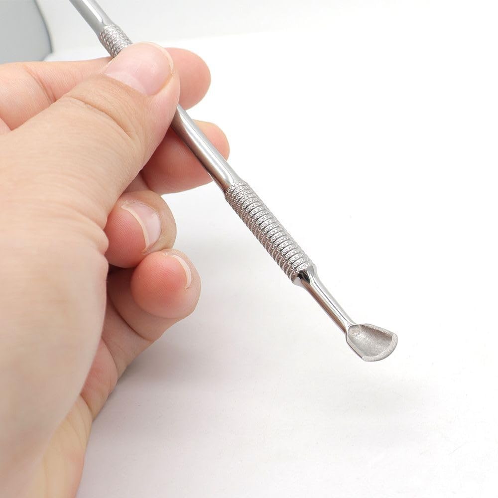 HaimiLiya Pre-treatment Cuticle Pusher, Russian Prep Nail Pushers, Dual Ended Cuticle Remover with 100/180 Grit Sandpaper Sheets, Nail Care for Manicure Pedicure Nail Art