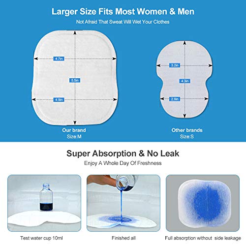 Underarm Sweat Pads for Women and Men, 80 Pack Premium Underarm Sweat Pads Fight Hyperhidrosis, Extra Large Disposable Armpit Sweat Stain Pads,Underarm Shields Comfortable Unflavored, Non Visible