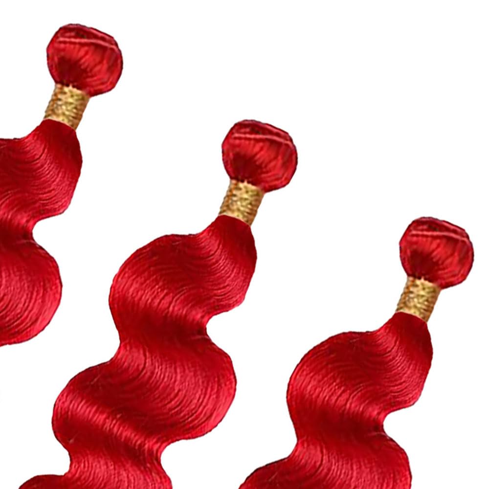 34 34 34 Inch Red Body Wave Bundles Burgundy Human Hair Bundles Peruvian Grade 8A Virgin Human Hair Extensions Burgundy Body Wave Bundles Human Hair Red Human Hair Bundles
