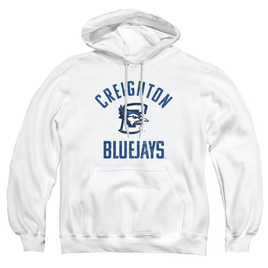 Creighton University Official Bluejays Logo Unisex Adult Pull-Over Hoodie,White, X-Large