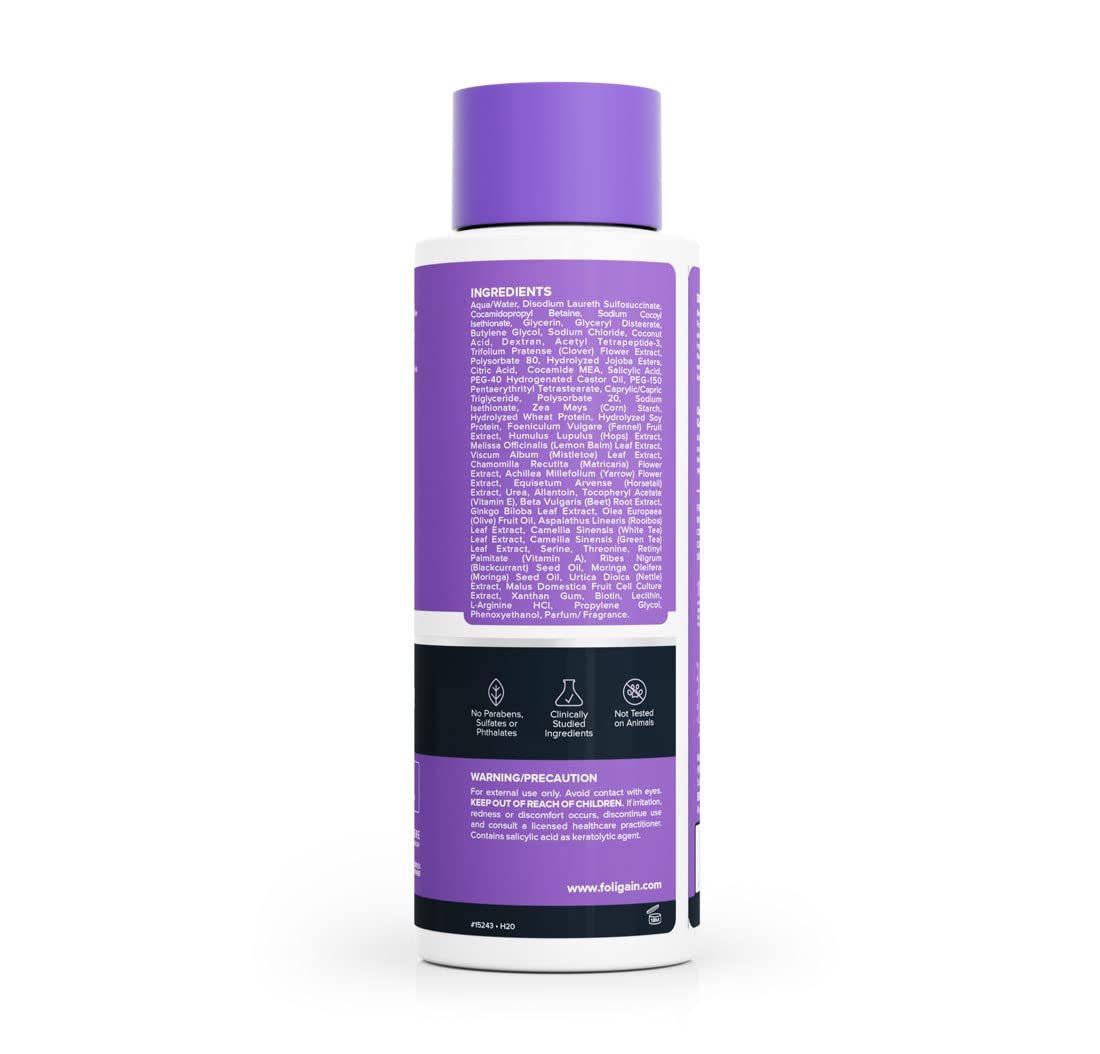Foligain Triple Action Shampoo For Thinning Hair For Women with 2% Trioxidil | Hair Stimulating Shampoo | Women's Volumizing Shampoo (16oz), 15243