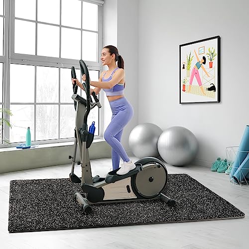 Sivan 0.5 Inch Thick Gym Flooring for Home Gym - 6 EVA Foam Floor Tiles, 24 Sq Ft Rubber Top Gym Mats for Home Gym and Exercise Equipment, Interlocking Protective Flooring 24 in x 24 in Gym Mat