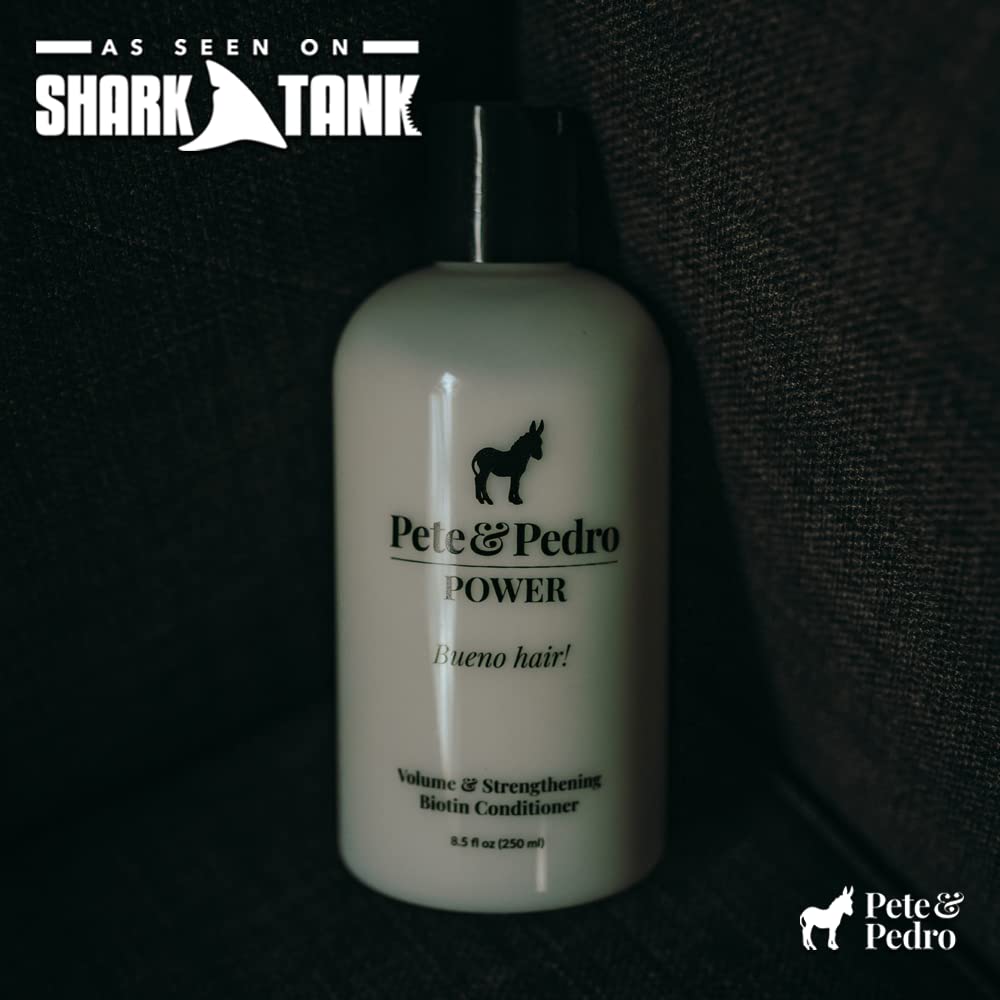 Pete & Pedro POWER CONDITIONER - Volume & Strengthening Biotin Daily Conditioner For Men With Fine or Thinning Hair | All Hair Types, Helps Make Fuller, Thicker, & Healthier | Shark Tank, 8.5 oz.