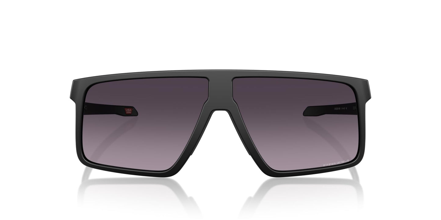 Oakley Men's OO9285 Helux Rectangular Sunglasses, Matte Black/Prizm Grey Gradient, 61 mm