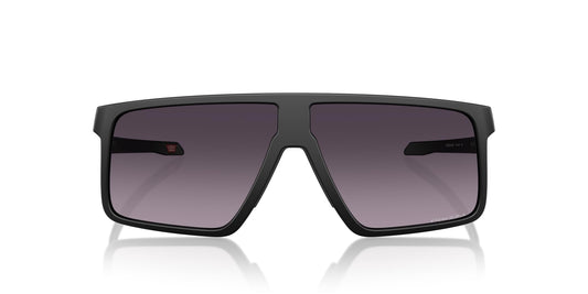 Oakley Men's OO9285 Helux Rectangular Sunglasses, Matte Black/Prizm Grey Gradient, 61 mm