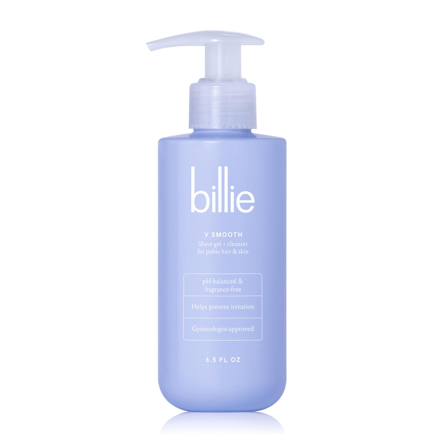 Billie Women’s Razor Refill Blades 5-Blade Cartridges - 4 count & - V Smooth - Shave Gel + Cleanser for Pubic Hair & Skin - pH-Balanced - Fragrance-Free - Gynecologist-Approved - 6.5 oz.