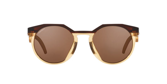 Oakley Men's OO9242 HSTN Round Sunglasses, Kylian Mbappe Dark Amber/Light Curry/Prizm Tungsten, 52 mm