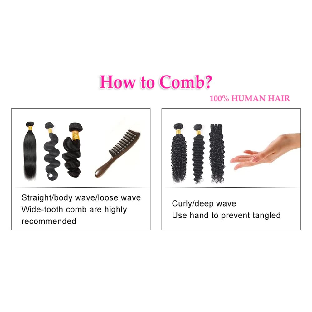 1B/Blue Straight Bundles Blue Human Hair Bundles Ombre Two Tone Black Roots to Blue Bundles Human Hair Weave Double Weft Brazilian Hair Wet and Wavy Bundles Silky Soft for Black Women 22 24 26 inch
