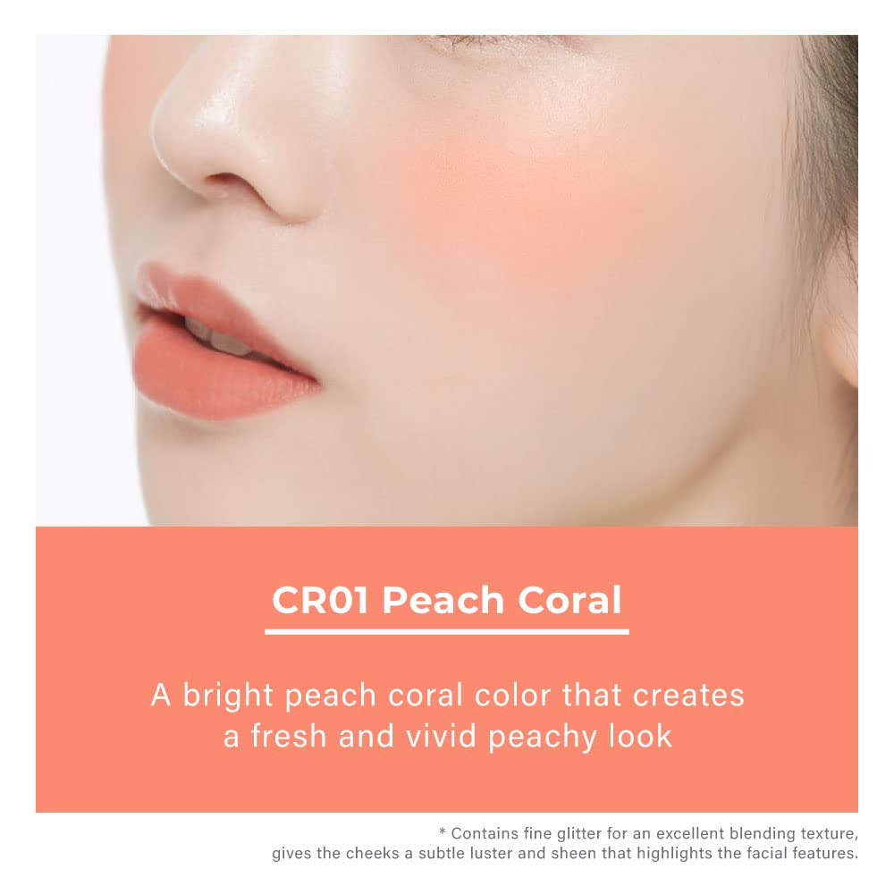 A'PIEU Juicy-Pang Jelly Blusher [CR01] (0.17 oz) - Soft Touch Cheek Color with Creamy Powdery Texture for Natural Dewy-Finish, No Fall-Out.