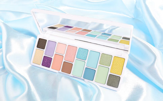 16 Color Purple Blue Green Pink Gold Colorful Matte Glitter Eyeshadow Palette with Mirror for Eye Makeup,Highly Pigmented Korean Natural Rainbow Eye Shadow palette,Blendable-01