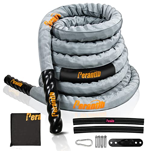 Perantlb Battle Rope for Fitness, 1.25-inch 30ft Training Rope is Suitable for Fitness Beginners, Women and Teenagers,Exercise Ropes Training Ropes for Home Gym(without Anchor kit)