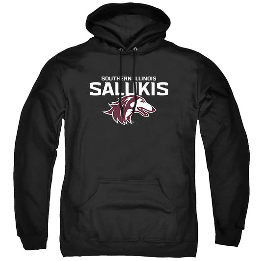 Southern Illinois University Official One Color Siu Salukis Logo Unisex Adult Pull-Over Hoodie,Black, X-Large
