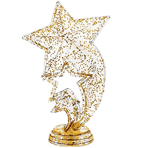 6" Gold Glitter Star Rocket Trophies - Custom Star Trophy Award