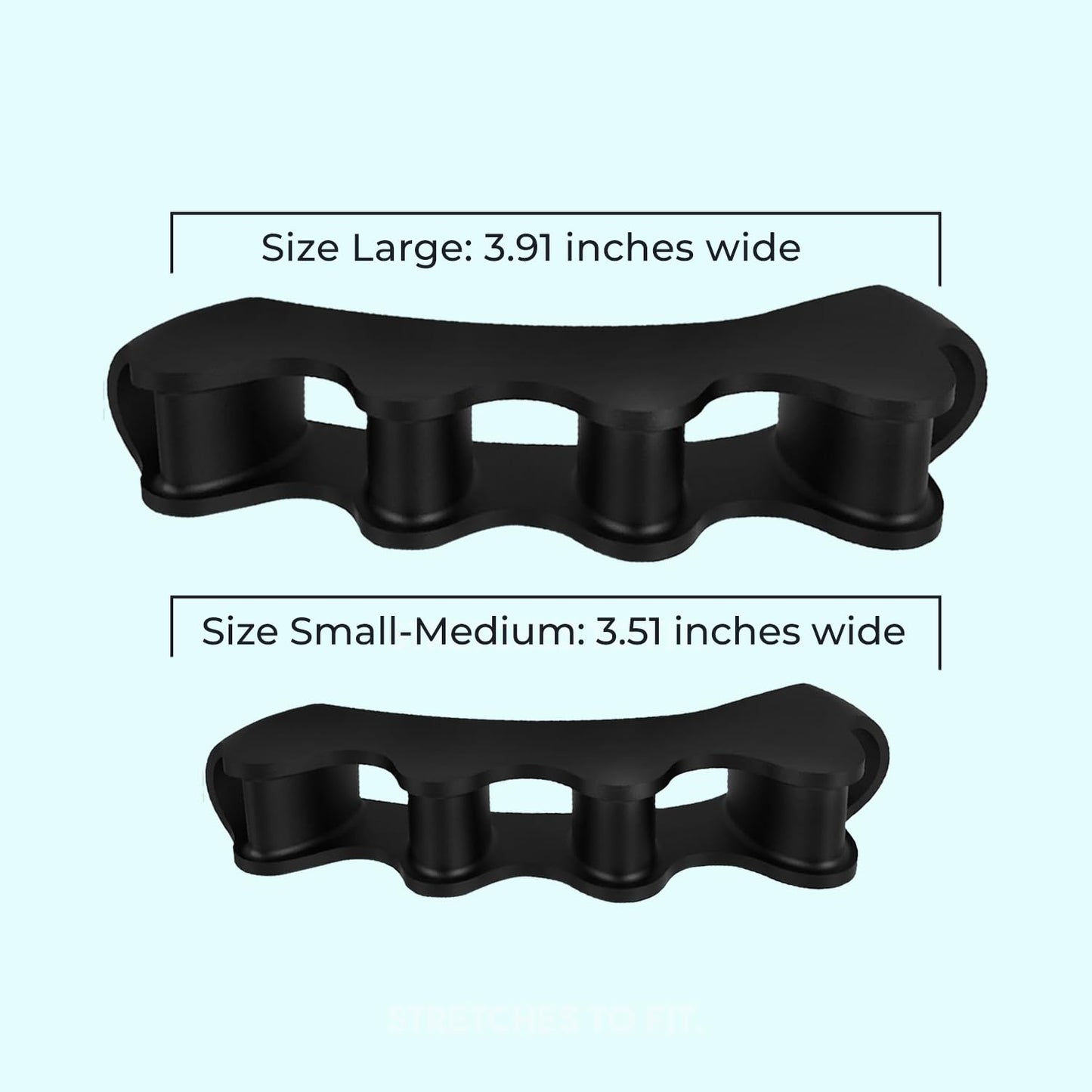 VYCE PrimalStep Toe Separators - Over 50% Thicker and More Durable than ALL Others - Doctor Recommended - Designed in the USA - 4 pack (1 Pair Size Large, 1 Pair of Size S/M)