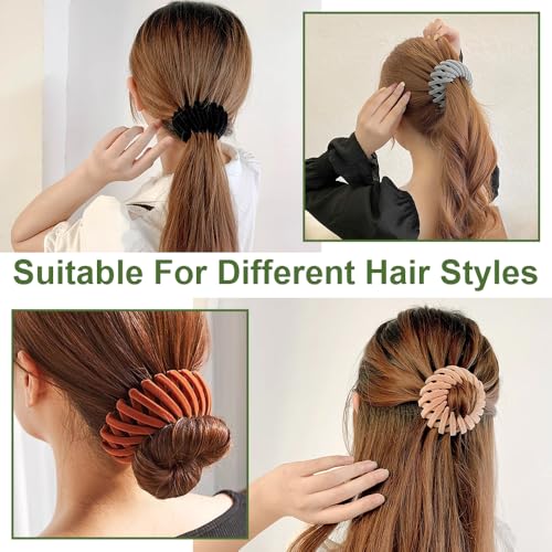 Aokid 8PCS Birds Nest Hair Clips - Expandable Hair Bun Maker Hair Accessories for Women Ponytail Holder Hair Bun Clip for Thin Thick Fine Curly Hair, Plastic Hair Barrettes Hair Scrunchies, Mix D