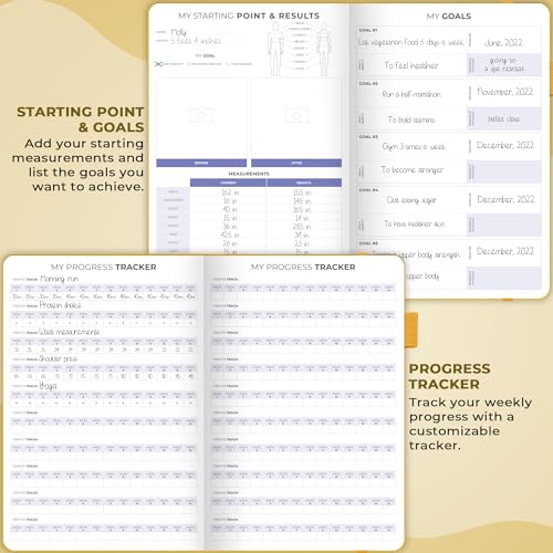 Clever Fox Fitness & Food Journal – Nutrition & Workout Planner for Women & Men – Diet & Gym Exercise Log Book with Calendars, Diet & Training Trackers - Undated, A5 Size, Hardcover (Purple)