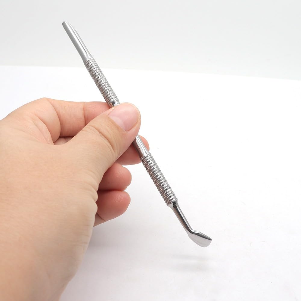 HaimiLiya Pre-treatment Cuticle Pusher, Russian Prep Nail Pushers, Dual Ended Cuticle Remover with 100/180 Grit Sandpaper Sheets, Nail Care for Manicure Pedicure Nail Art