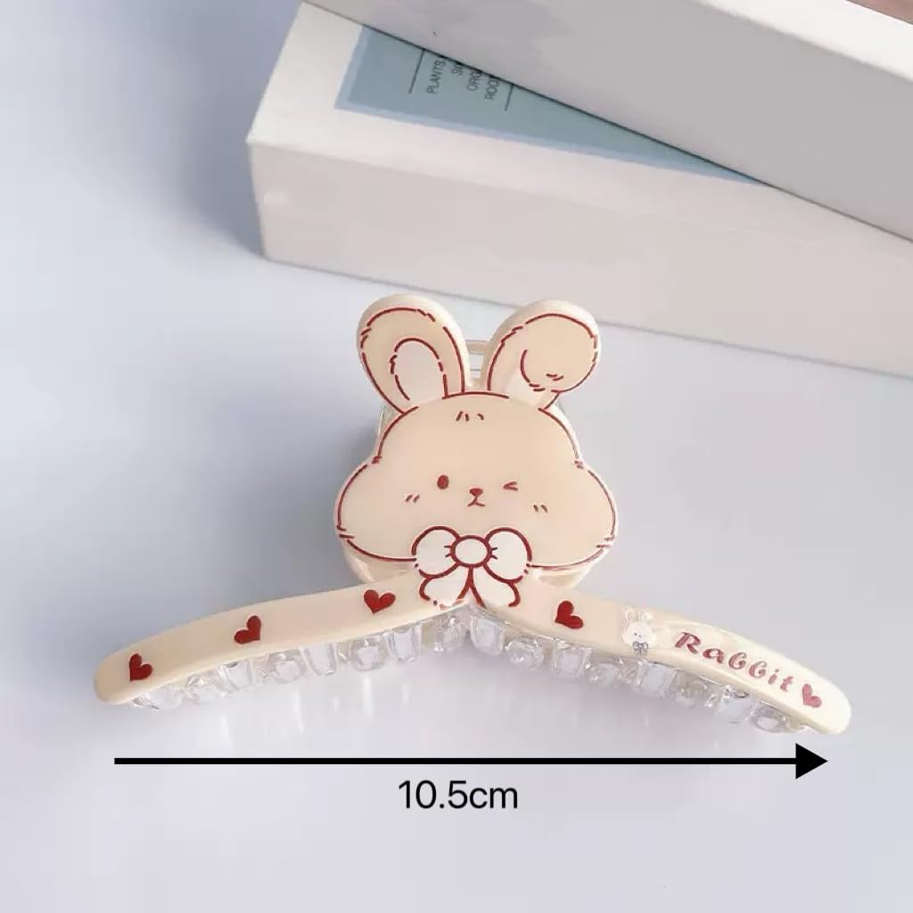 1pc Easter Rabbit Hair Claw Clip for Women Girls, Big Acrylic Bunny Banana Barrettes,Her Spring Hair Decor Accessories for Easter Holiday Celebrations
