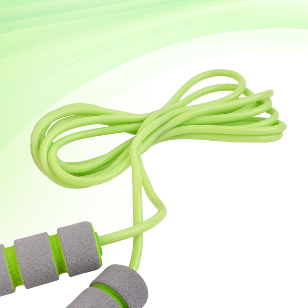 Adjustable Soft Skipping Rope with Skin-Friendly Foam Handles for Kids, Children, Students and Adults - Orange & Green-Adjustable Soft Skipping Rope with Skin-Friendly Foam Handles for Kids, Children