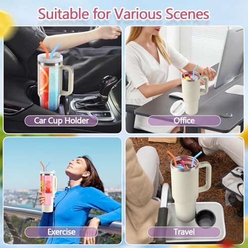 LittleHugs Silicone 2-in-1 Cup for Stanley Cup 40 oz Compatible with Stanley Cup Accessories,Double Drinks Bag Fit Stanley Cups Dispense Different Beverages (Cream)