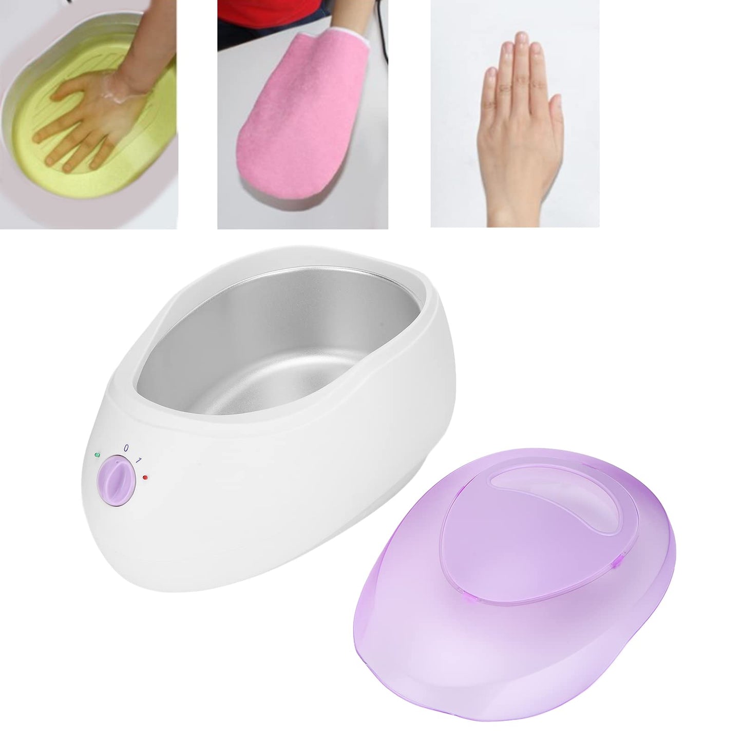 2.3L Paraffin Wax Machine for Hand and Feet with Heat Insulation, Aluminum Alloy Liner, Soothes and Moisturizes Dry Skin (110V US Plug)