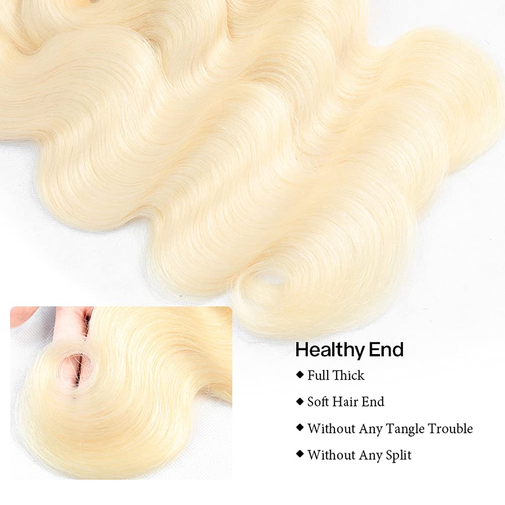 32 32 32 Inch 613 Body Wave Bundles Human Hair 613 Blonde Human Hair Bundles 8A Grade Brazilian Virgin Remy Hair 3 Bundles Honey Blonde Body Wave Bundles Hair Extensions