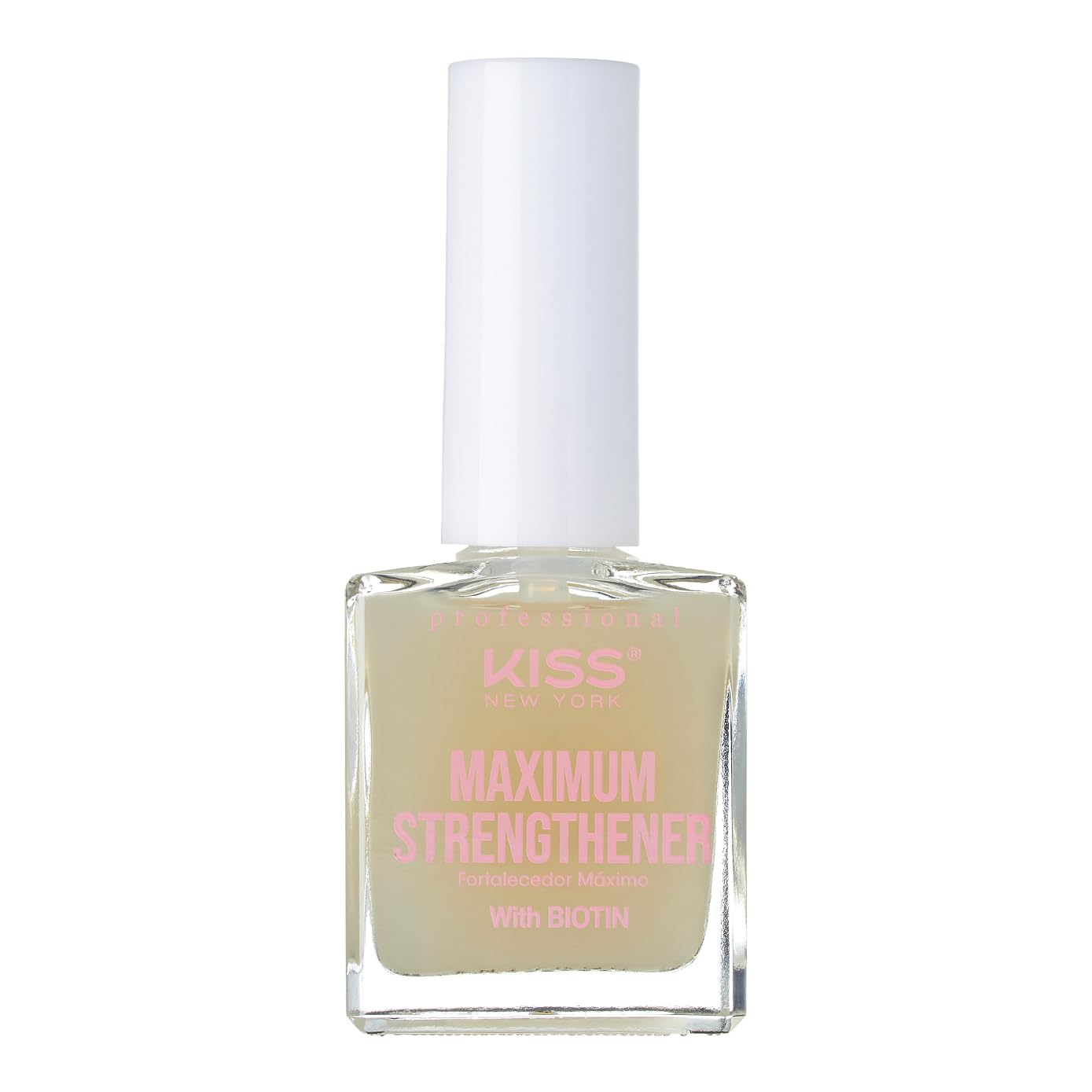 Kiss New York Nail Strengthening Treatment, Maximum Strengthener for Thin, Cracked, Split Nails, Infused with Biotin and Keratin, Made in Korea
