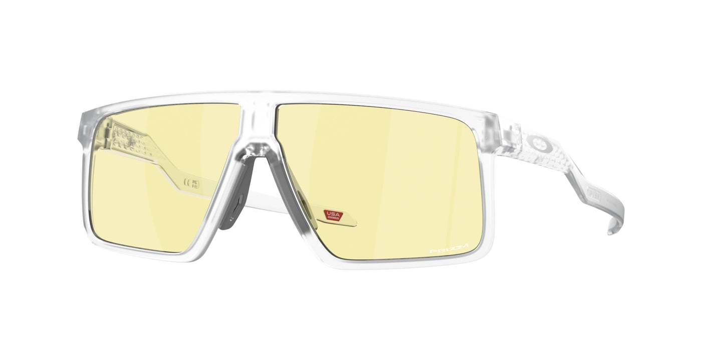 Oakley Men's OO9285 Helux Rectangular Sunglasses, Matte Clear/Prizm Gaming, 61 mm