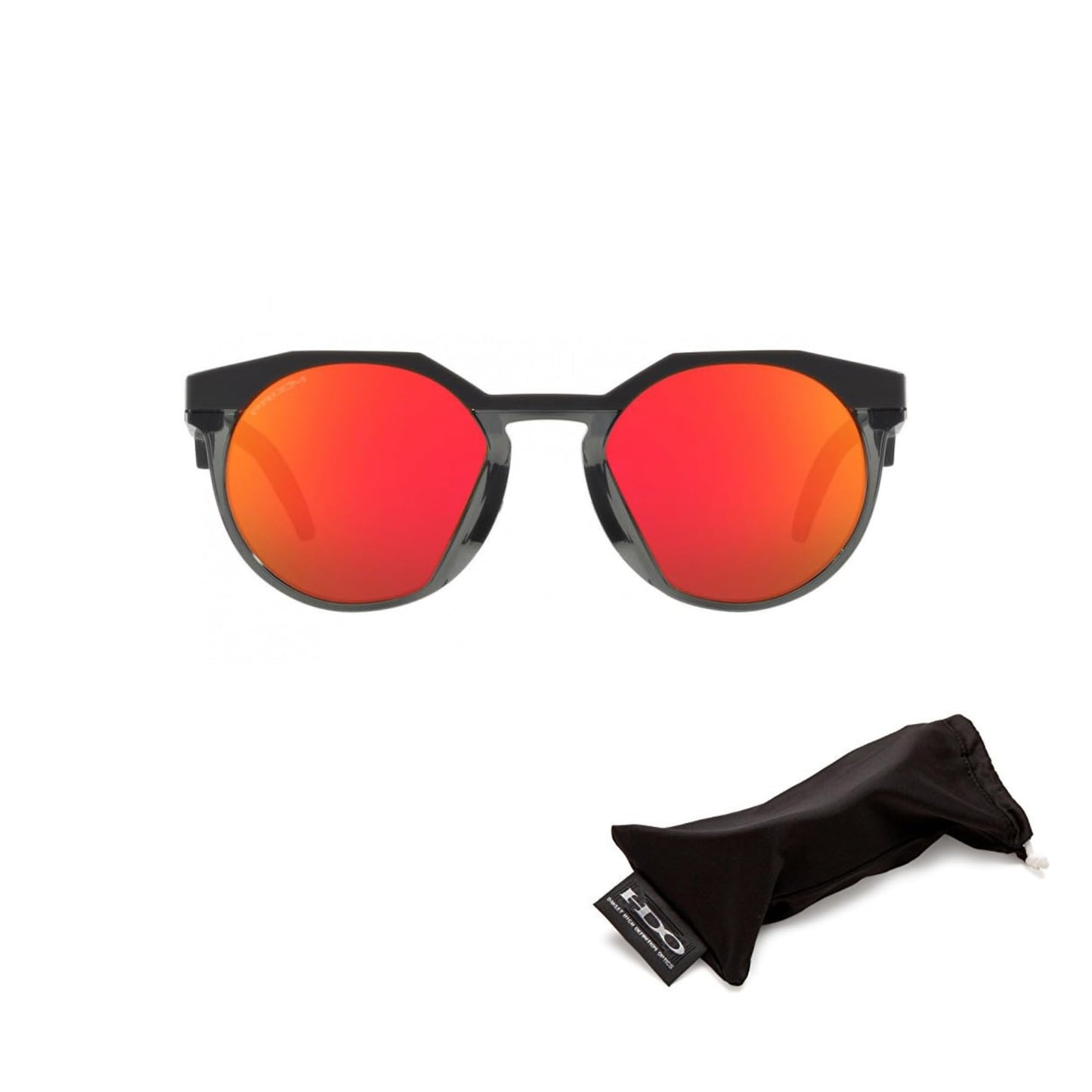 Oakley oo9242 924202 52mm matte carbon/prizm ruby round sunglasses for men + Bundle with designer iwear complimentary eyewear kit