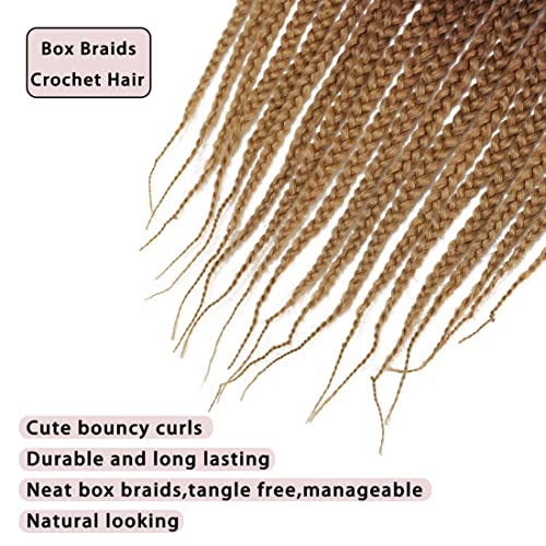 Crochet Box Braids Hair -14 Inch 7 Packs Pre-Looped Crochet Braids for Black Women With Braiding Hair Extensions-14 Inch 1B/30/27