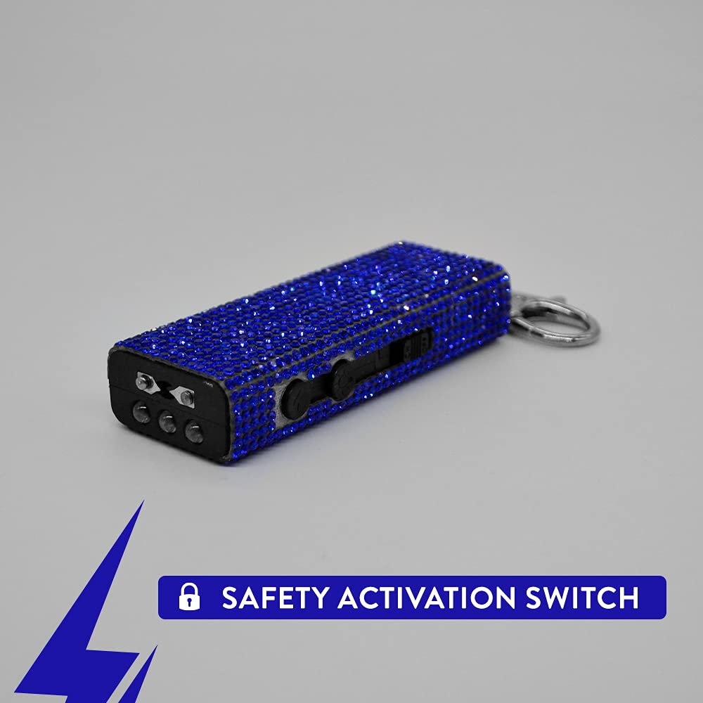 GUARD DOG SECURITY Mini Stun Gun Keychain - Stun Gun with LED Flashlight - USB Rechargeable (Blue)