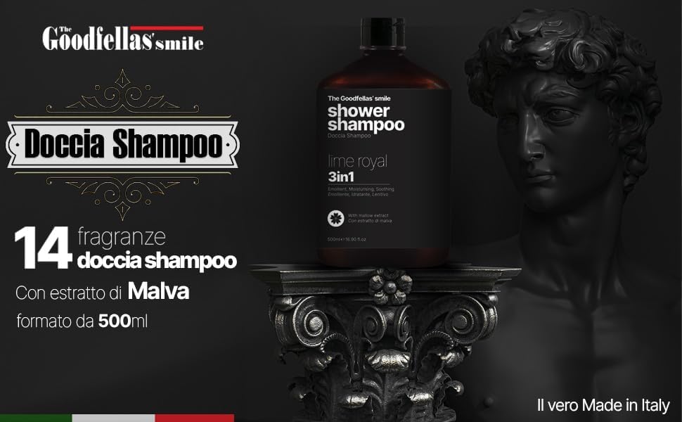 The Goodfellas' smile, ROYAL LIME (Sicilian Lime), Luxury 3 in 1 Body Wash and Hair Shampoo for Men, 17 Fluid Oz. - MADE IN ITALY
