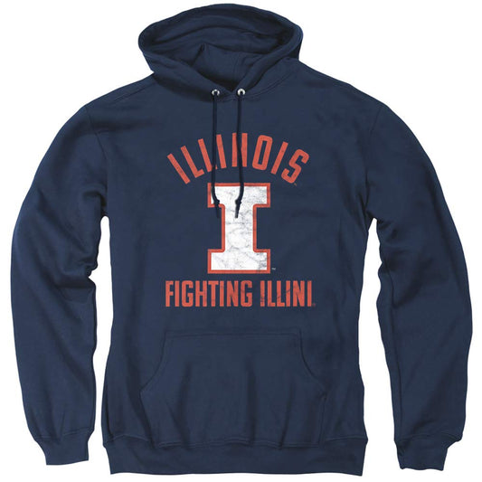 University of Illinois Official UIUC Logo Unisex Adult Pull-Over Hoodie,Navy, Medium