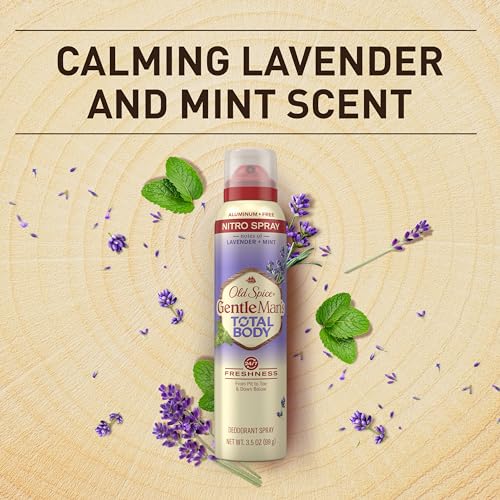 Old Spice Whole Body Deodorant for Men, Total Body Deodorant, Lavender + Mint, Aluminum Free Deodorant Spray for 24/7 Freshness // Dermatologist Tested Whole Body Deodorant, 3.5 oz