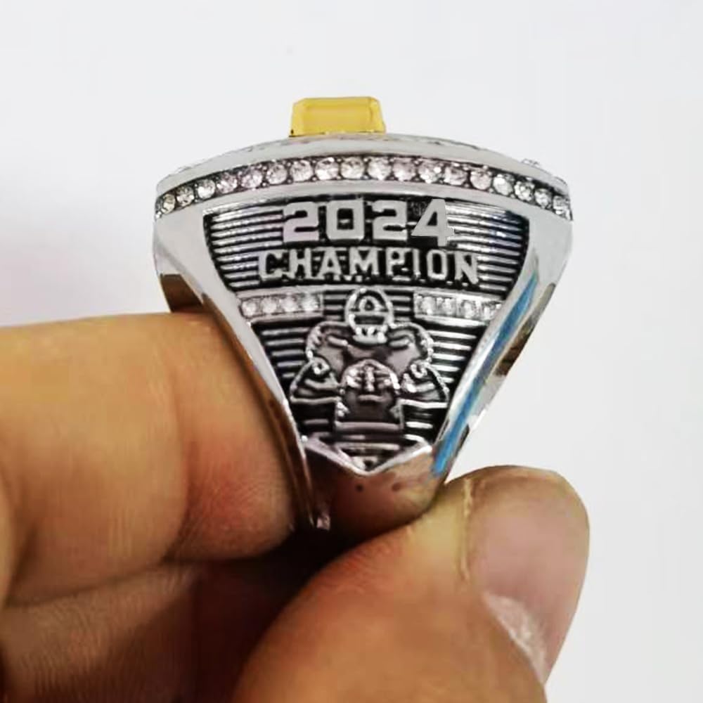 guancrown Fantasy Football Championship 2024 Ring Award Prize Sports Winner FFL Champion Ring (size 11, ring with case)