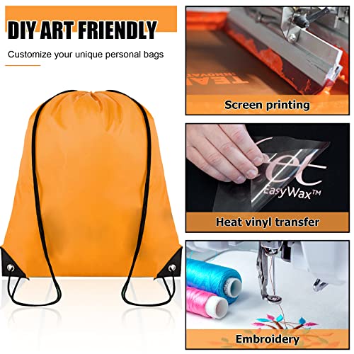 Grneric 40 Pieces Drawstring Backpack Bulk Cinch Sackpack Ployster Drawstring Bags for Gym Party Trip(Sky Blue)